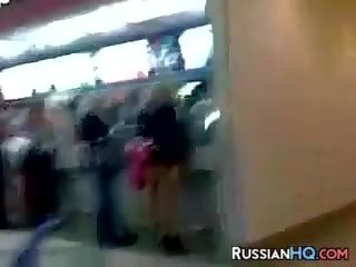 Russian street girl At The Restaurant