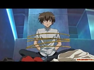 Roped Hentai chap Watching Her sweetheart Friends Gangbang By Bandits