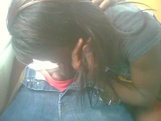 Watch my black lady giving blowjob in public train video
