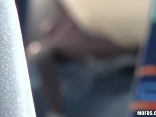 Perky amateur GF Nesty pumped in a bus