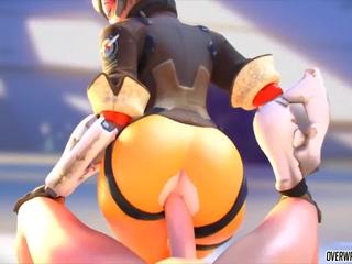 Mahirap pataas at pilyo tracer mula overwatch makakakuha ng puke.