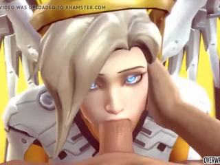 متفوق رحمة من overwatch يحصل على إلى مص في كبير قضيب بشكل جميل