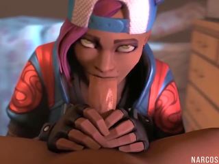Terrific malaking suso tracer mula overwatch makakakuha ng pangtatluhang pagtatalik pagtatalik: x sa turing pelikula 21