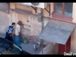 Man And Chubby Old ripened Fucking Gard On Public